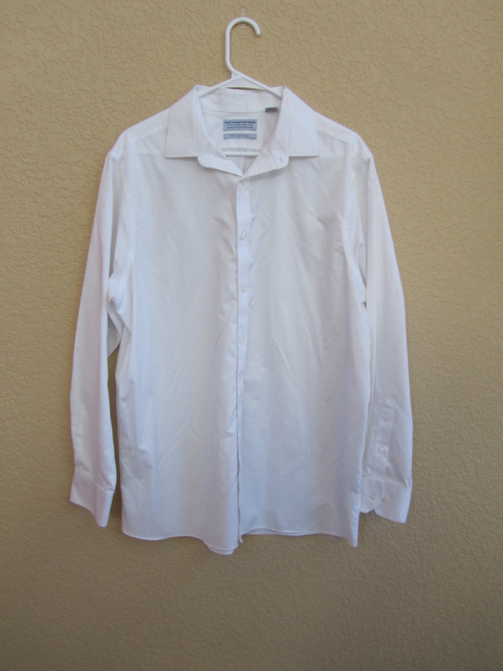 Hart Schaffner Marx White Men's Dress Shirt - Long Sleeve